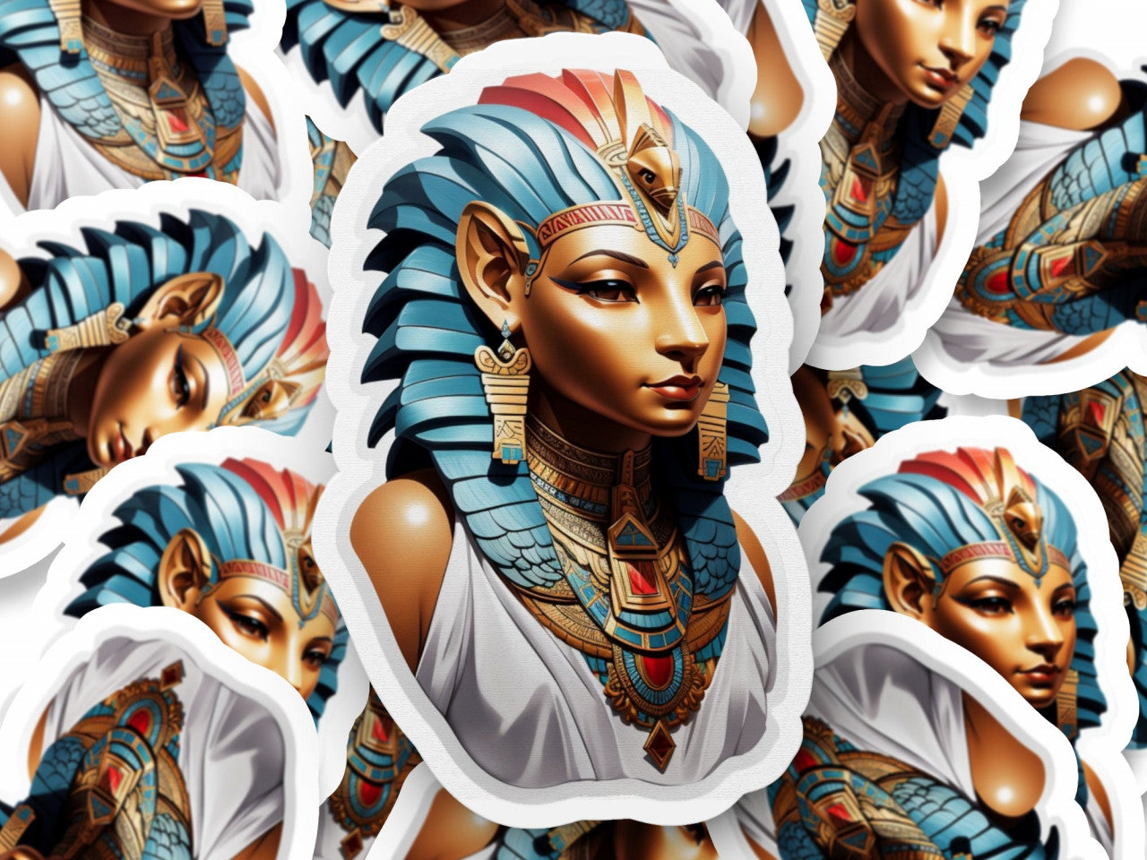 Set 2 bucati, Sticker decorativ, Sphinx personaj mitologic, Rezistent la apa, NO5953, 16 cm, Multicolor