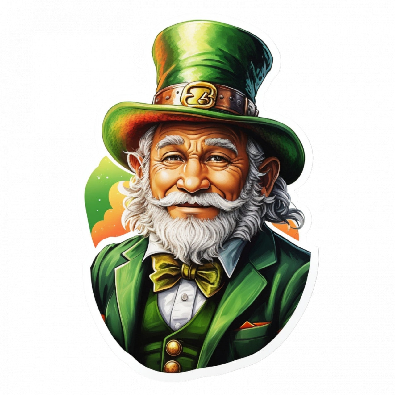 Set 2 bucati, Sticker decorativ, Spiridus Leprechaun, Rezistent la apa, NO5495, 16 cm, Multicolor