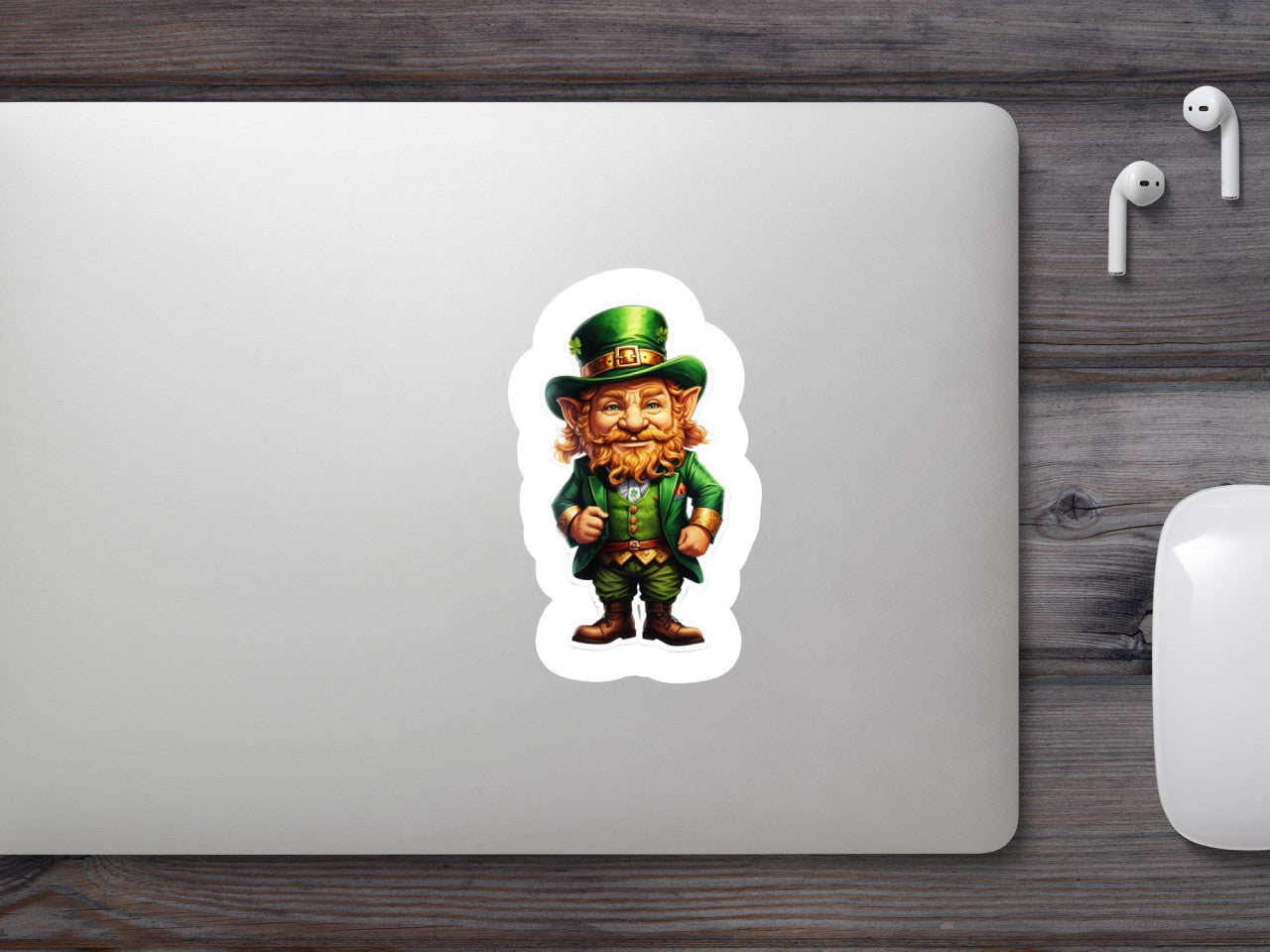 Set 2 bucati, Sticker decorativ, Spiridus Leprechaun, Rezistent la apa, NO5496, 16 cm, Multicolor