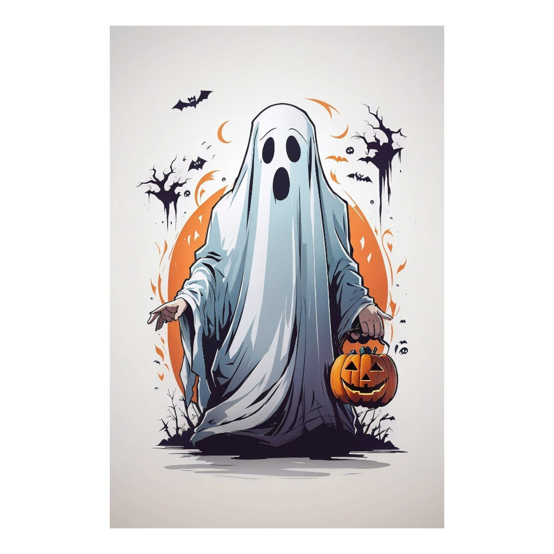 Set 2 bucati, Sticker decorativ, Stafia de halloween, Rezistent la apa, NO6549, 16 cm, Multicolor