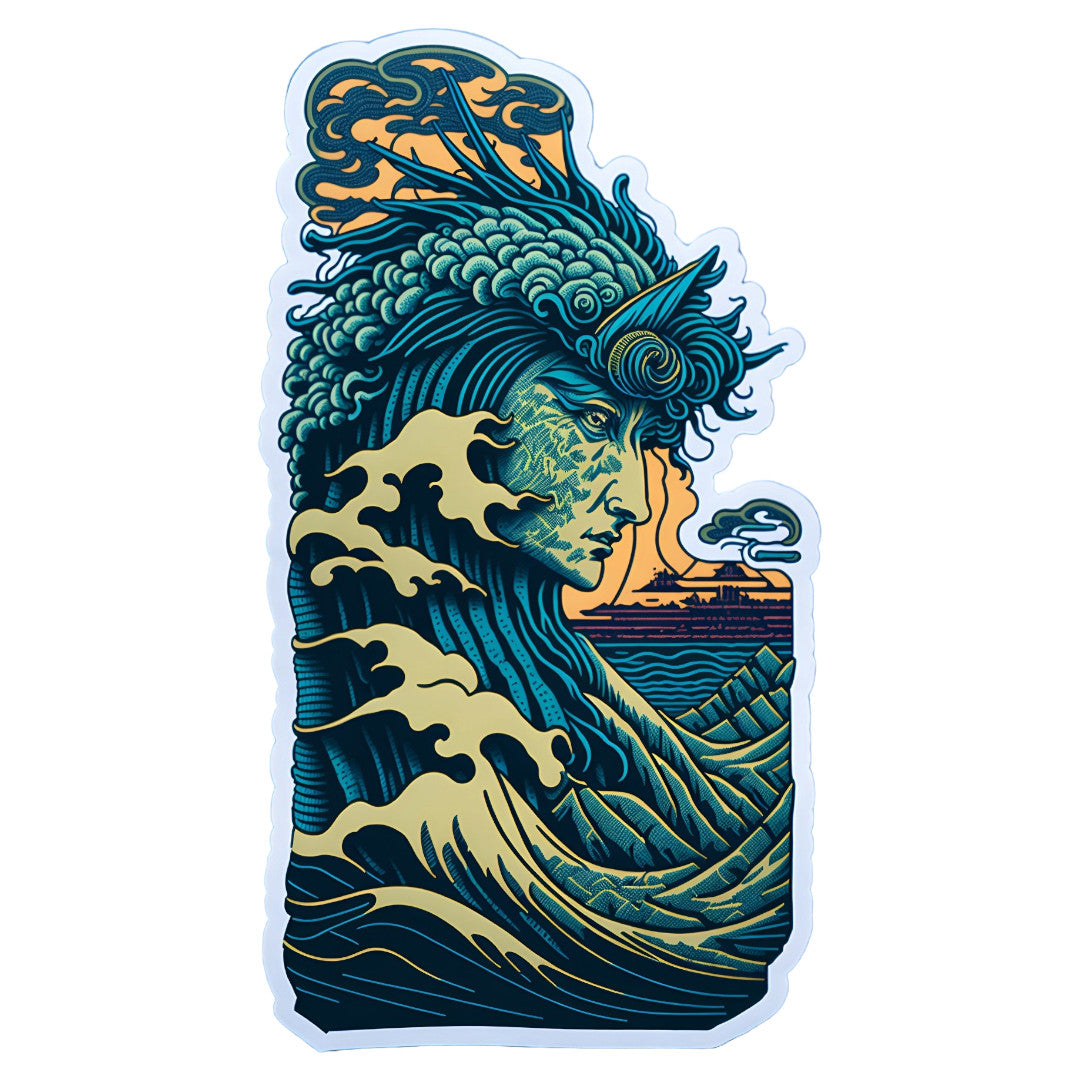 Set 2 bucati, Sticker decorativ, Statuia libertatii, Rezistent la apa, NO6616, 16 cm, Multicolor