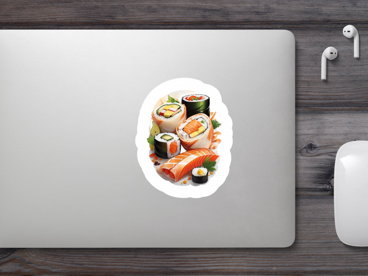 Set 2 bucati, Sticker decorativ, Sushi, Rezistent la apa, NO6894, 16 cm, Multicolor