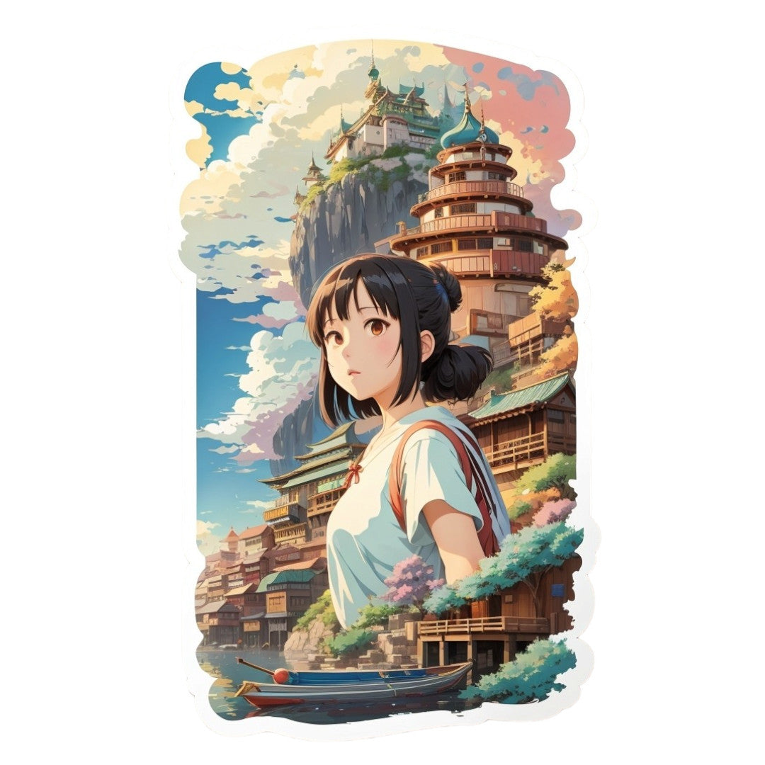 Set 2 bucati, Sticker decorativ, Tanara japoneza, Rezistent la apa, NO6878, 16 cm, Multicolor