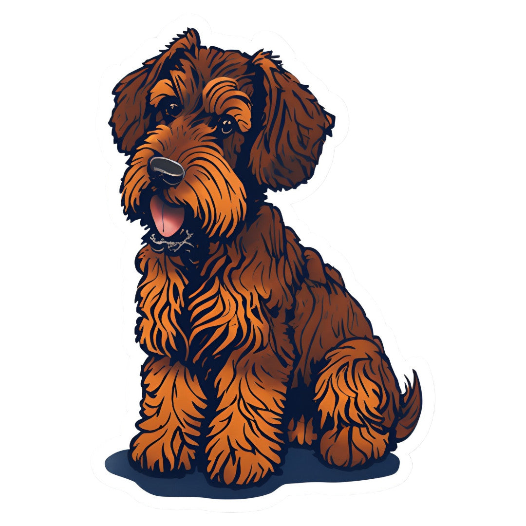 Set 2 bucati, Sticker decorativ, Terrier pufos, Rezistent la apa, NO6575, 16 cm, Multicolor