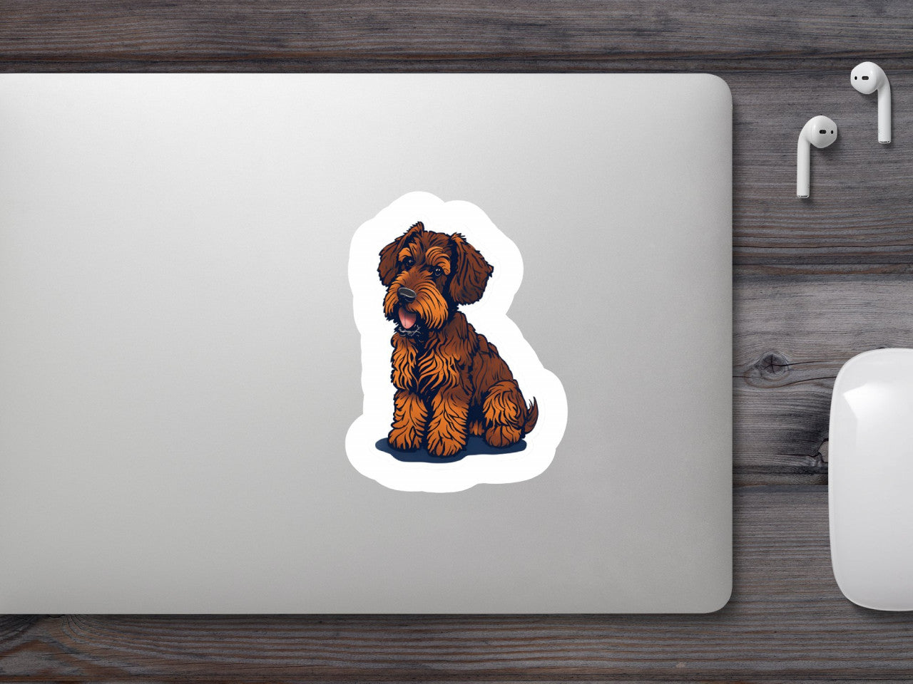 Set 2 bucati, Sticker decorativ, Terrier pufos, Rezistent la apa, NO6575, 16 cm, Multicolor