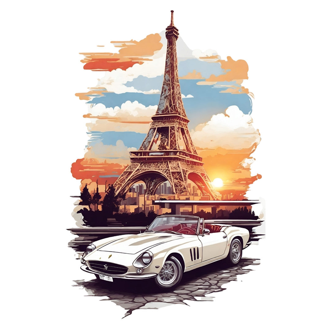 Set 2 bucati, Sticker decorativ, Turnul Eifel, Rezistent la apa, NO6365, 16 cm, Multicolor