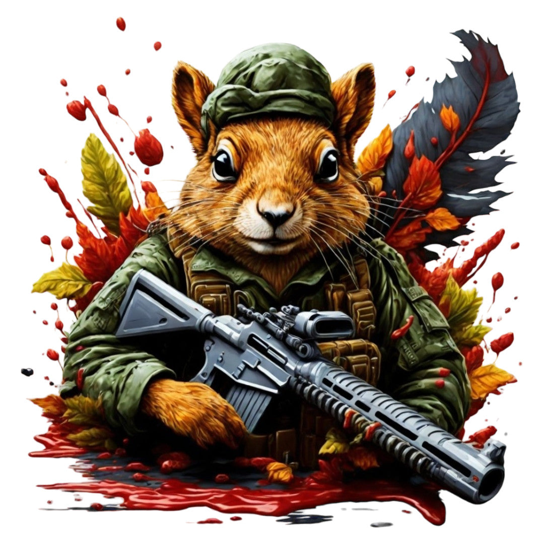 Set 2 bucati, Sticker decorativ, Veverita soldat, Rezistent la apa, NO6976, 16 cm, Multicolor