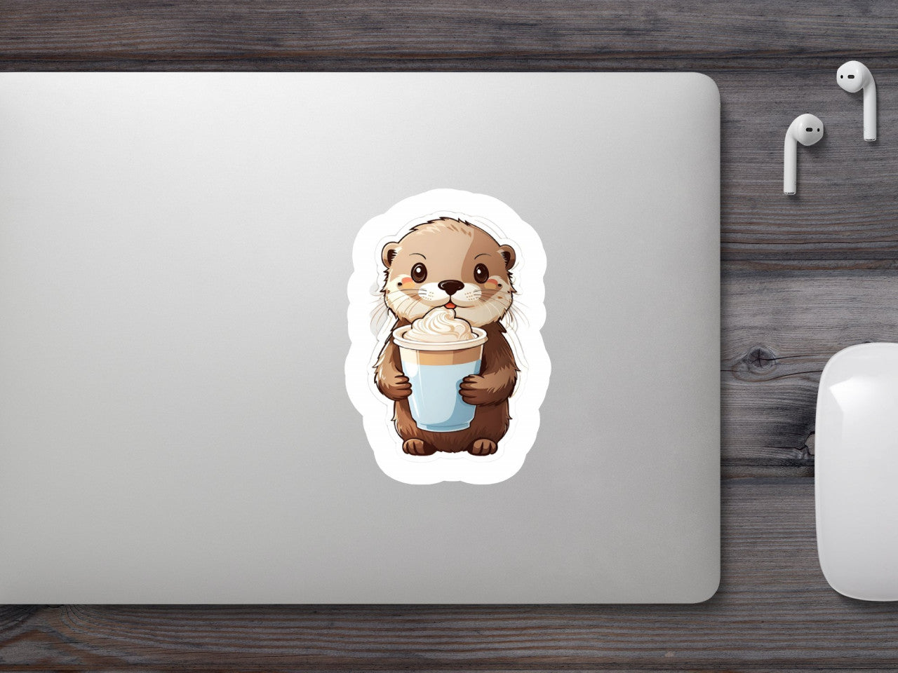 Set 2 bucati, Sticker decorativ, Vidra pofticioasa, Rezistent la apa, NO6568, 16 cm, Multicolor