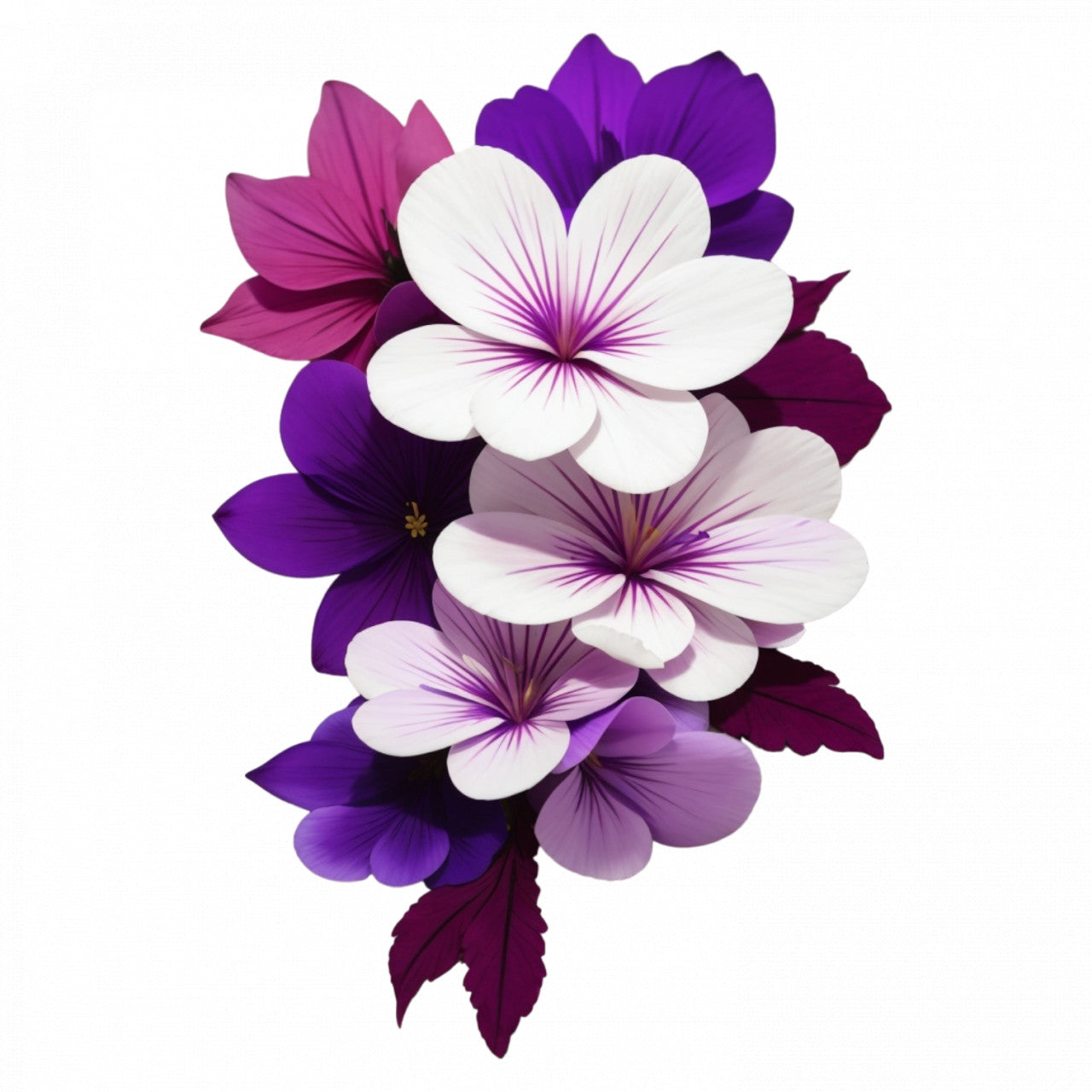 Set 2 bucati, Sticker decorativ, Violete, Rezistent la apa, NO6054, 16 cm, Multicolor