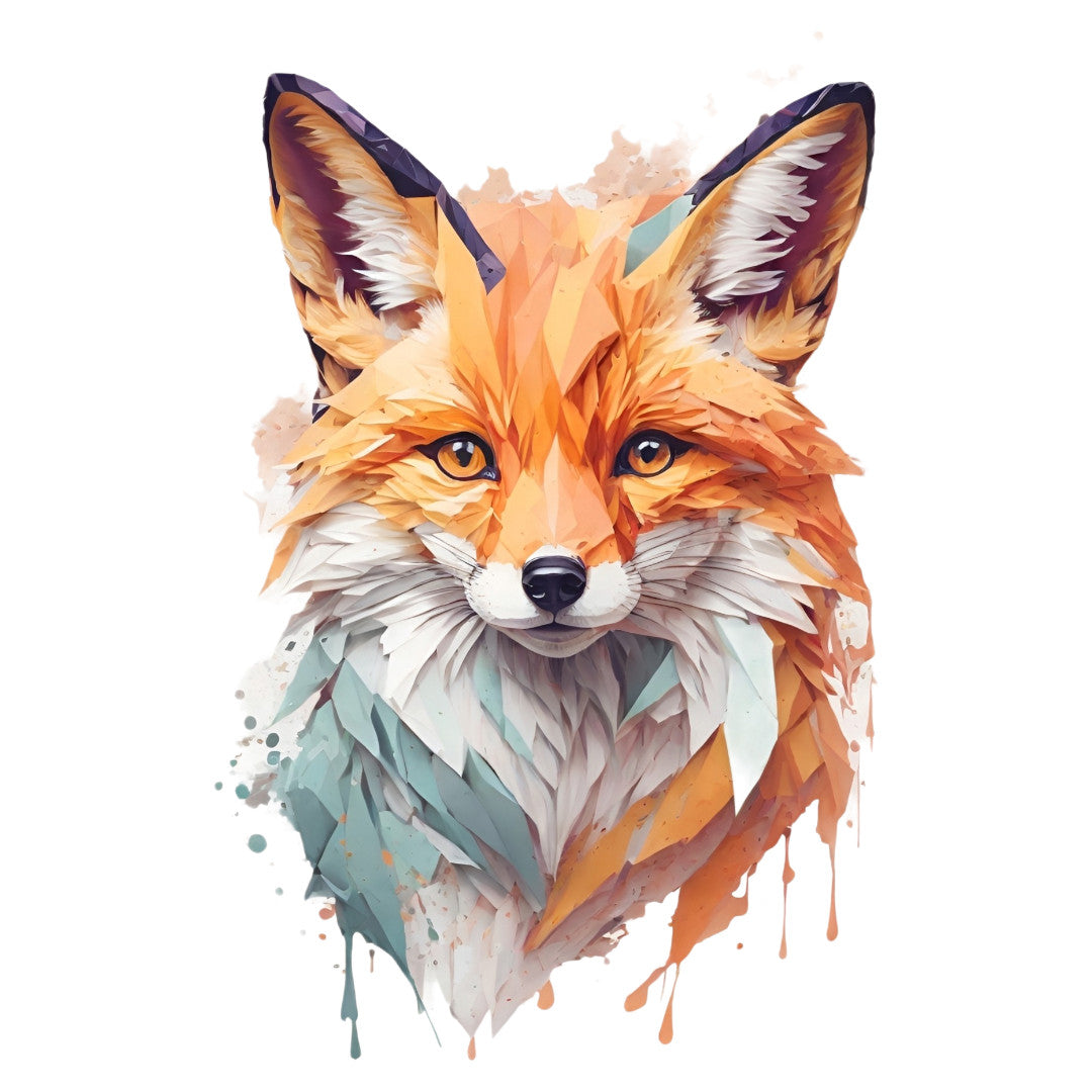 Set 2 bucati, Sticker decorativ, Vulpea cu privire hoata, Rezistent la apa, NO6450, 16 cm, Multicolor