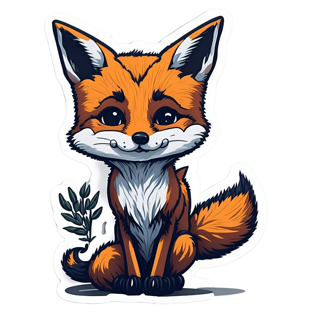 Set 2 bucati, Sticker decorativ, Vulpea supla, Rezistent la apa, NO6598, 16 cm, Multicolor