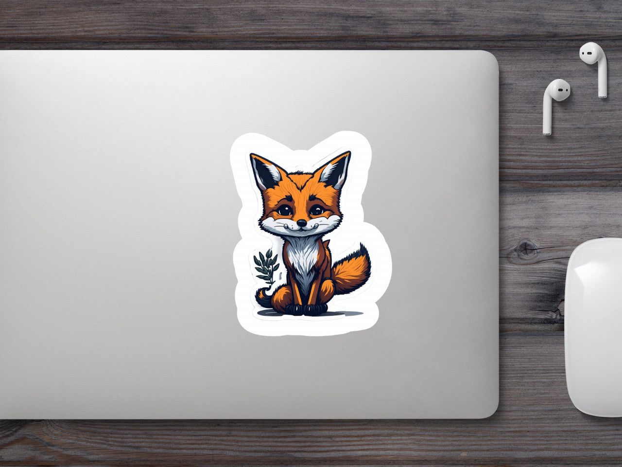 Set 2 bucati, Sticker decorativ, Vulpea supla, Rezistent la apa, NO6598, 16 cm, Multicolor