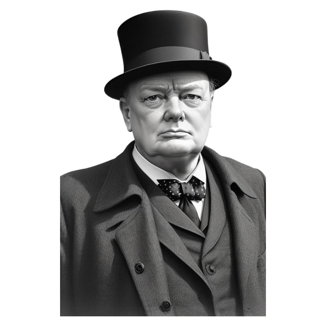 Set 2 bucati, Sticker decorativ, Winston Churchill, Rezistent la apa, NO6919, 16 cm, Multicolor