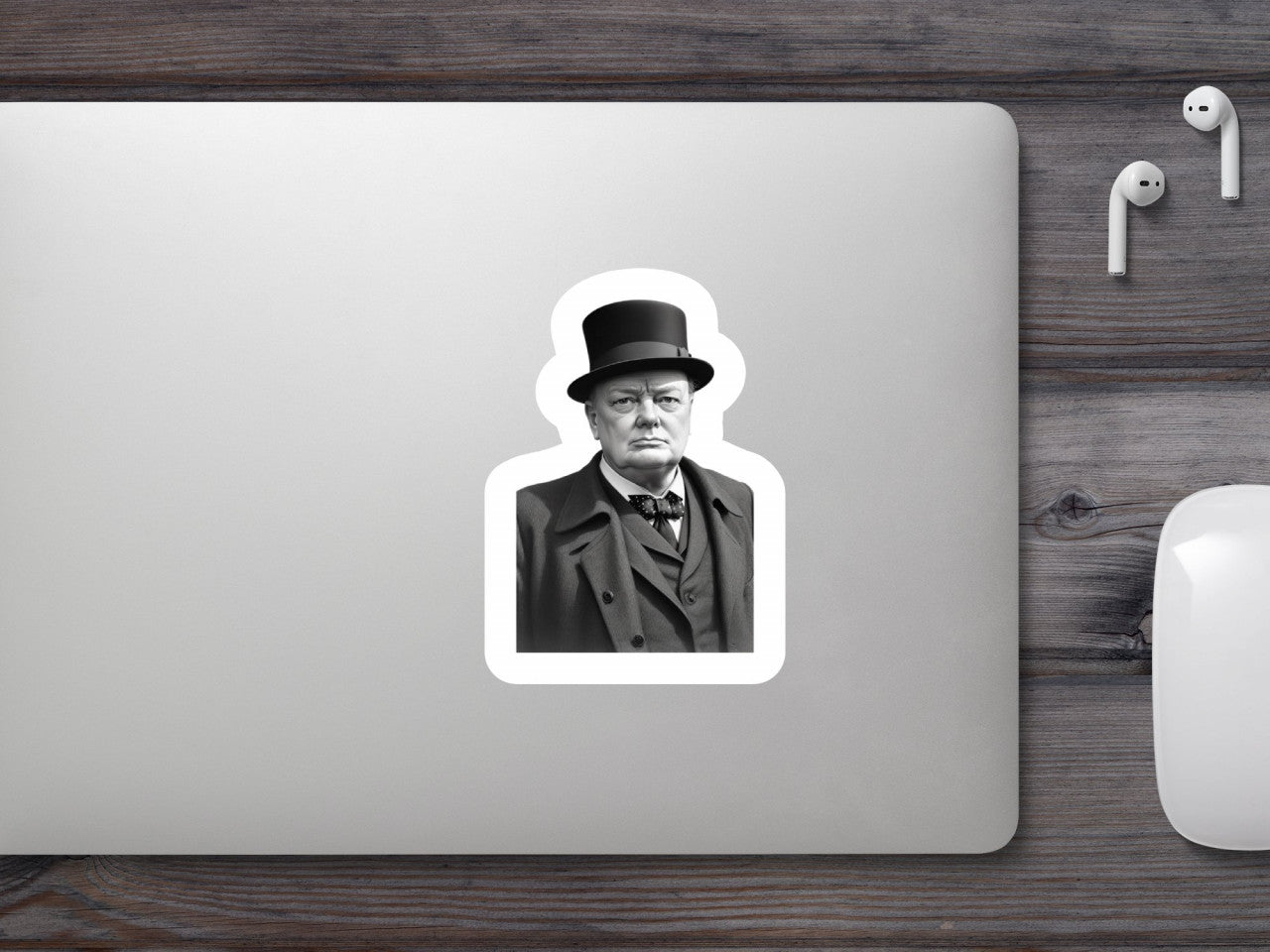 Set 2 bucati, Sticker decorativ, Winston Churchill, Rezistent la apa, NO6919, 16 cm, Multicolor