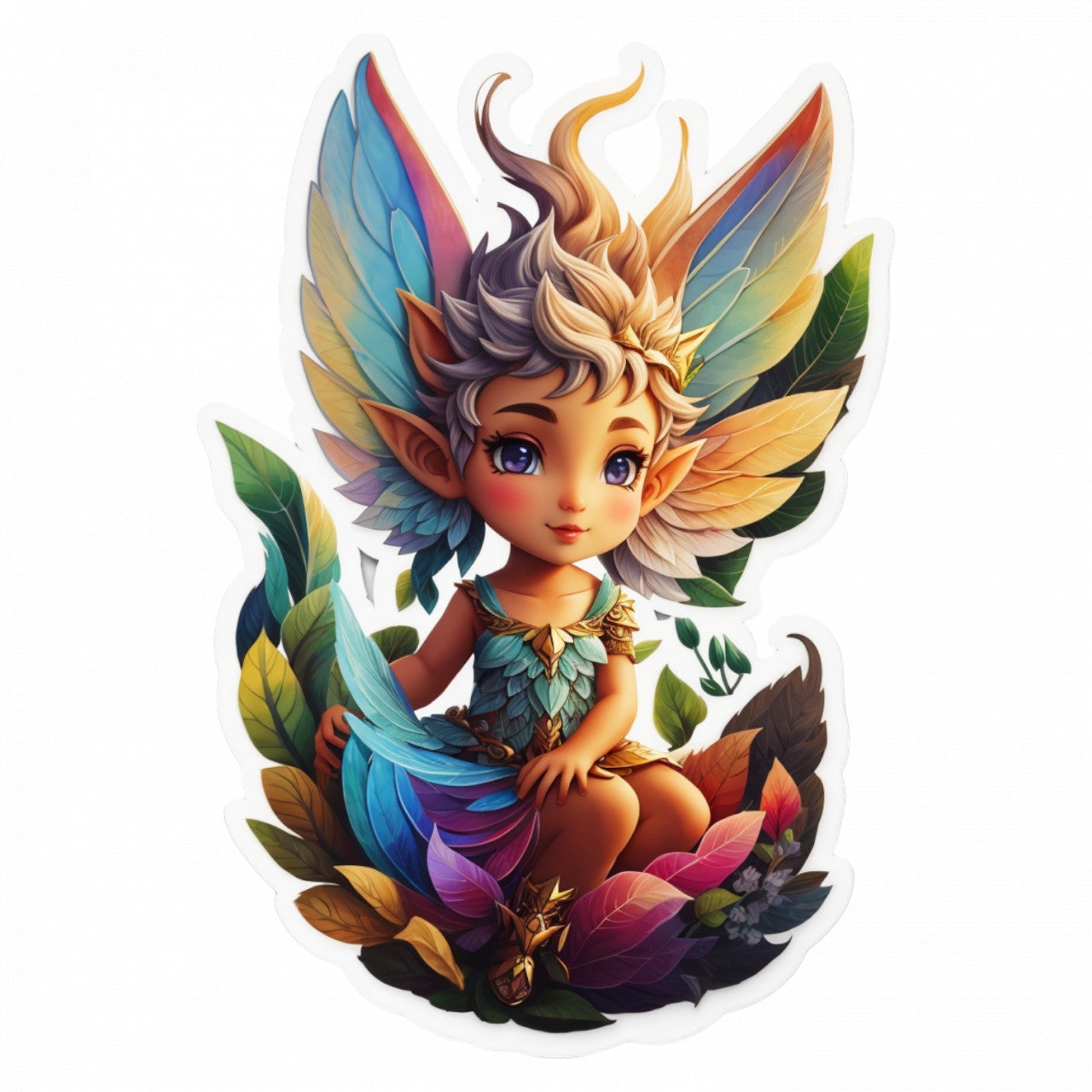 Set 2 bucati, Sticker decorativ, Zana Pixie personaj mitologic , Rezistent la apa, NO5780, 16 cm, Multicolor