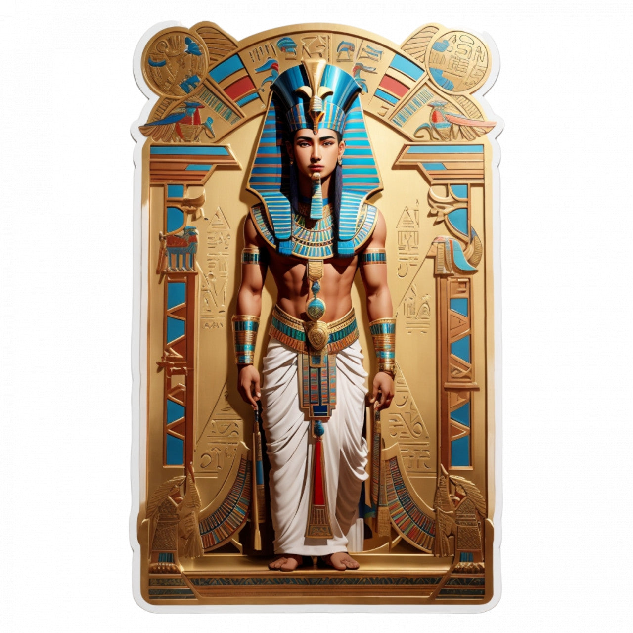 Set 2 bucati, Sticker decorativ, Zeita Atena usa de sanctuar, Rezistent la apa, NO4825, 16 cm, Multicolor