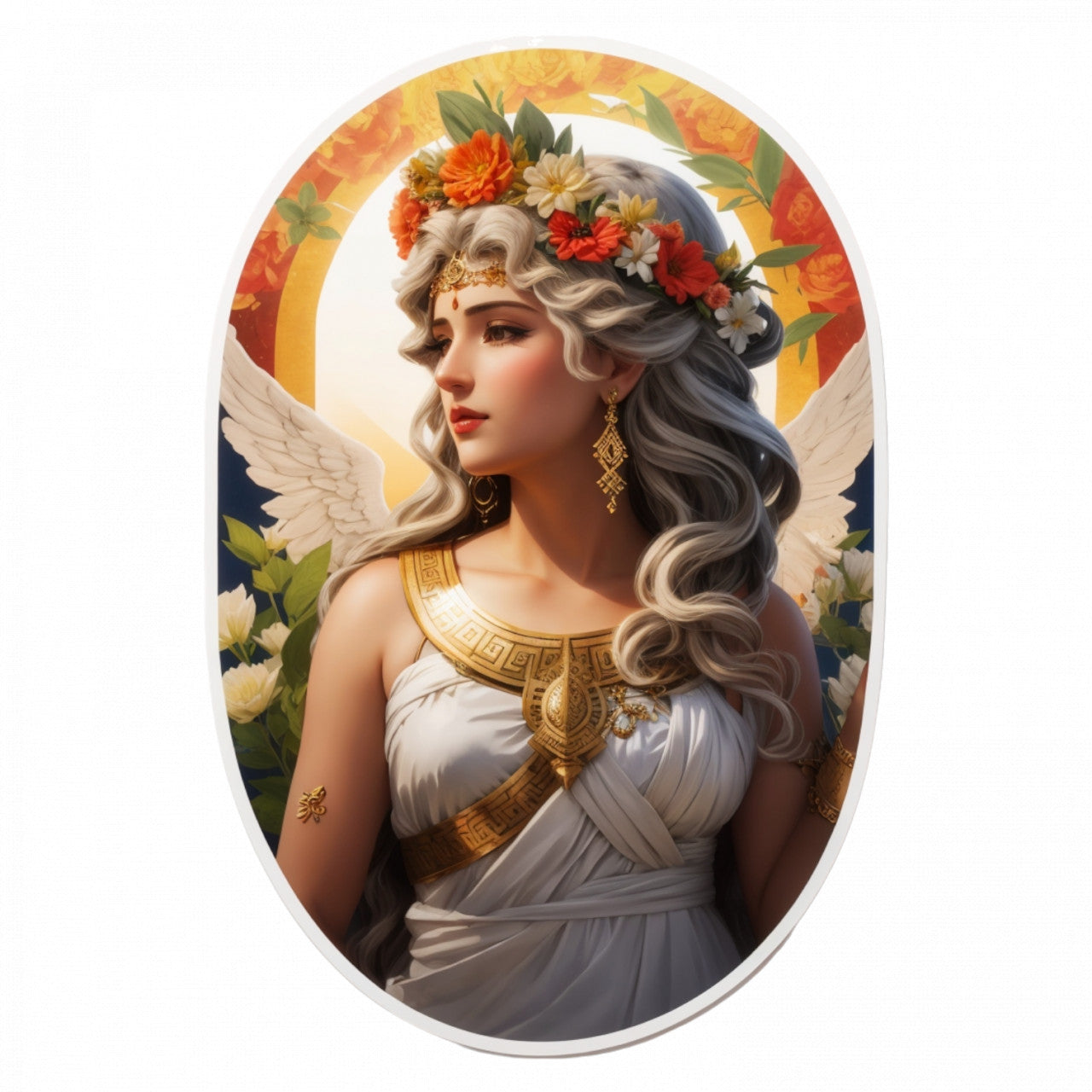 Set 2 bucati, Sticker decorativ, Zeita Demetra, Rezistent la apa, NO5176, 16 cm, Multicolor