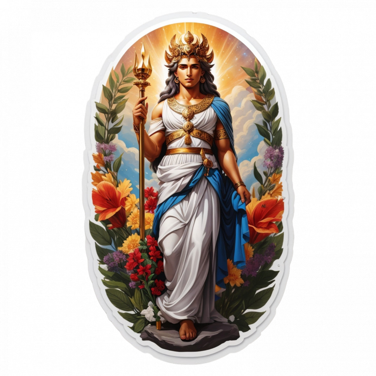 Set 2 bucati, Sticker decorativ, Zeita greaca Hebe, Rezistent la apa, NO5385, 16 cm, Multicolor