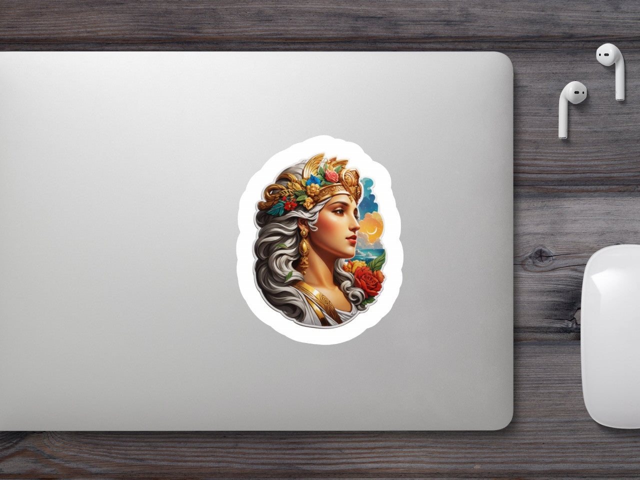 Set 2 bucati, Sticker decorativ, Zeita Hera, Rezistent la apa, NO5392, 16 cm, Multicolor