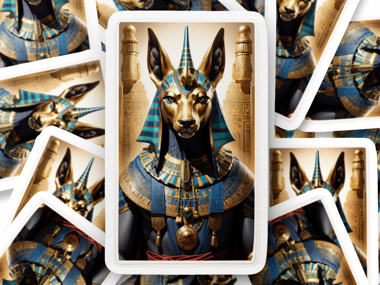 Set 2 bucati, Sticker decorativ, Zeul egiptean Anubis, Rezistent la apa, NO4869, 16 cm, Multicolor