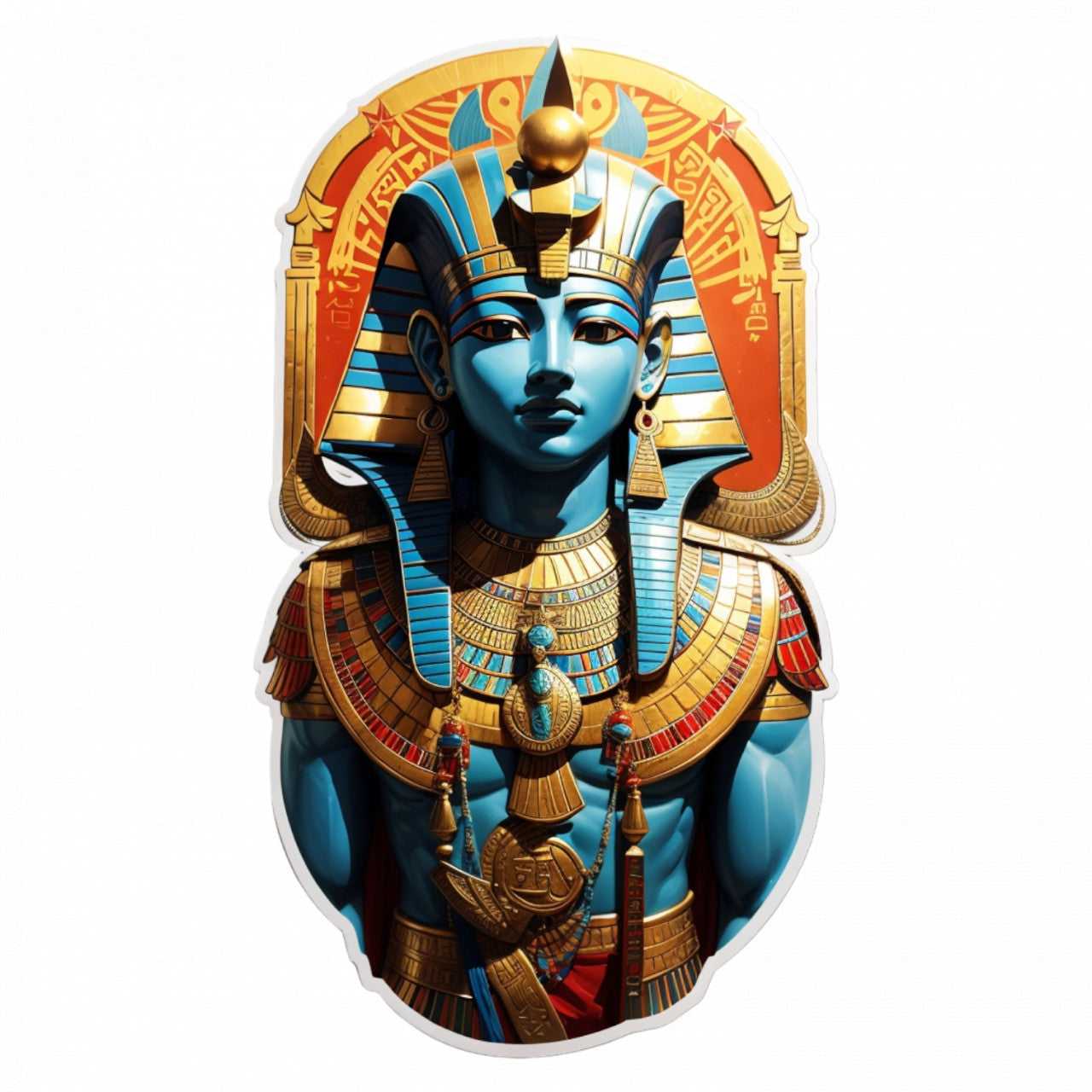 Set 2 bucati, Sticker decorativ, Zeul egiptean Nechbet, Rezistent la apa, NO5646, 16 cm, Multicolor