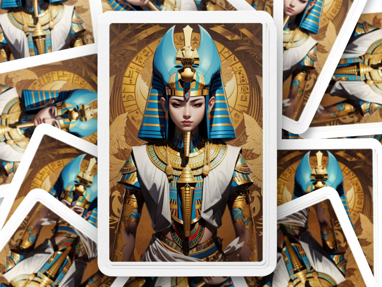 Set 2 bucati, Sticker decorativ, Zeul egiptean Osiris, Rezistent la apa, NO5700, 16 cm, Multicolor