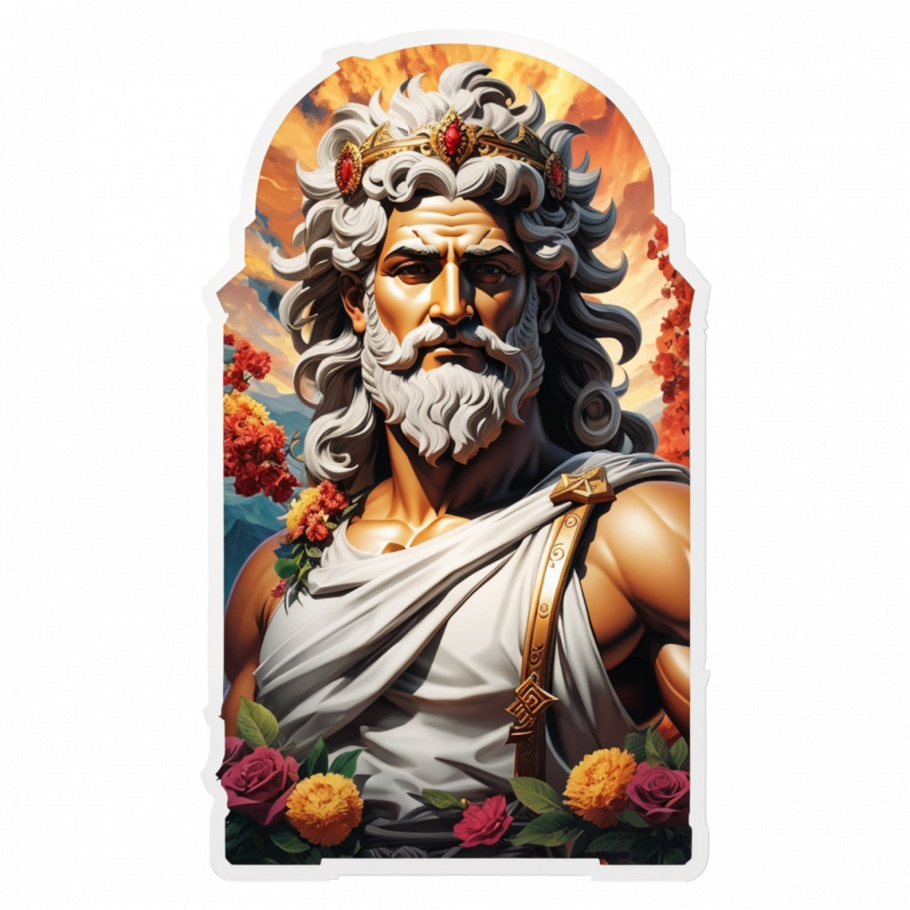 Set 2 bucati, Sticker decorativ, Zeul grec Cronos, Rezistent la apa, NO5131, 16 cm, Multicolor