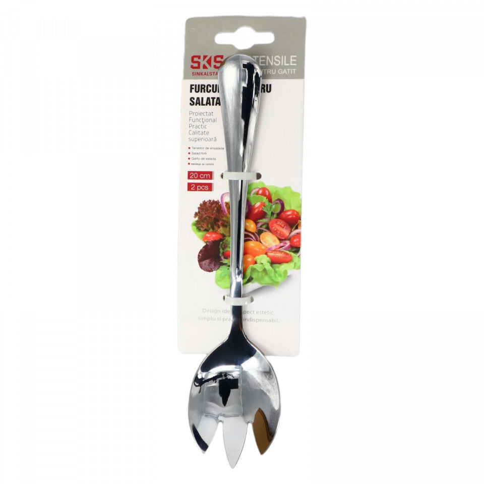 Set 2 Furculite pentru salata, otel, 20 cm