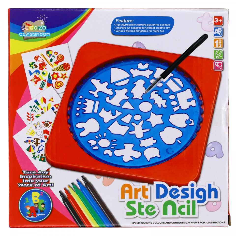 Set 2 tablite magice de desenat cu sablon, include acuarele cu pix, 3 ani