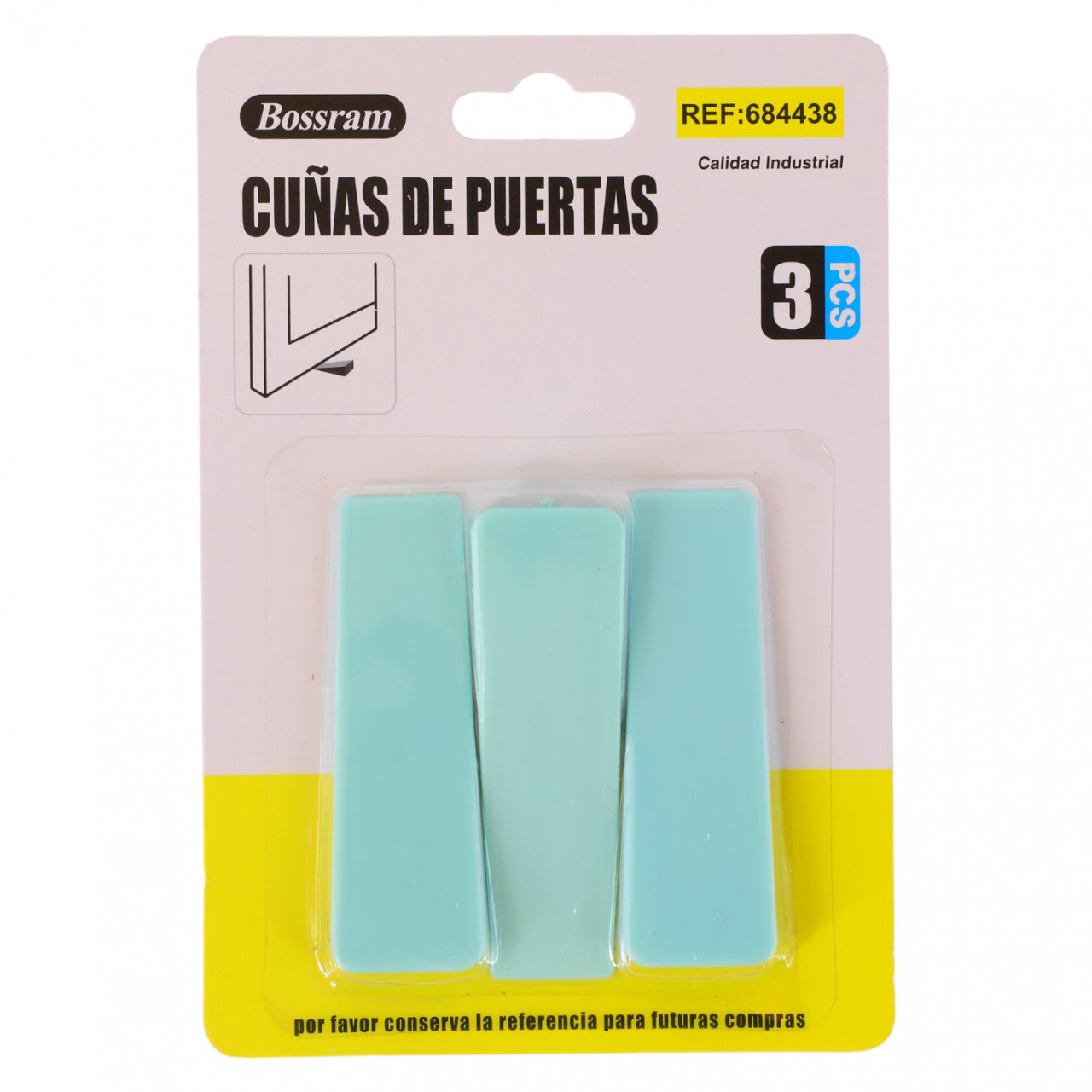 Set 3 bucati, Opritor usa, NO4383, 2.3 x 7.5 cm, Verde
