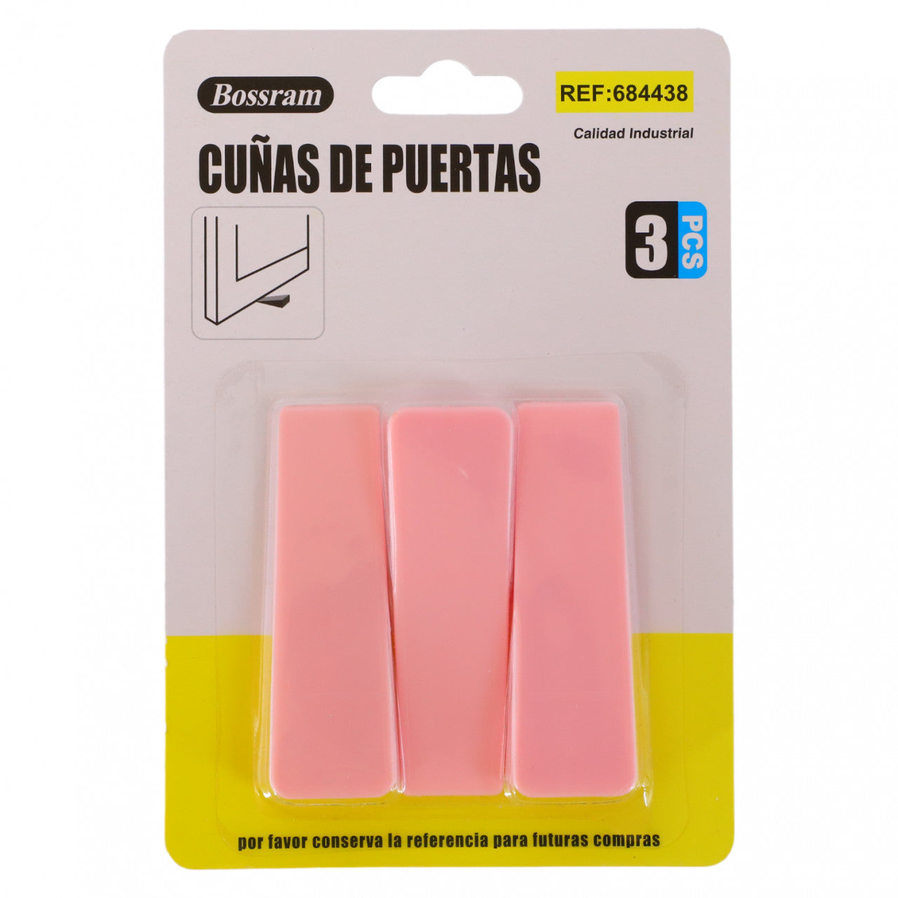 Set 3 bucati, Opritor usa, NO4384, 2.3 x 7.5 cm, Roz