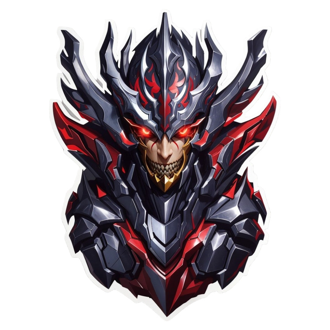 Set 3 bucati, Sticker decorativ, Aatrox cap, Rezistent la apa, NO1984, 6 cm, Multicolor