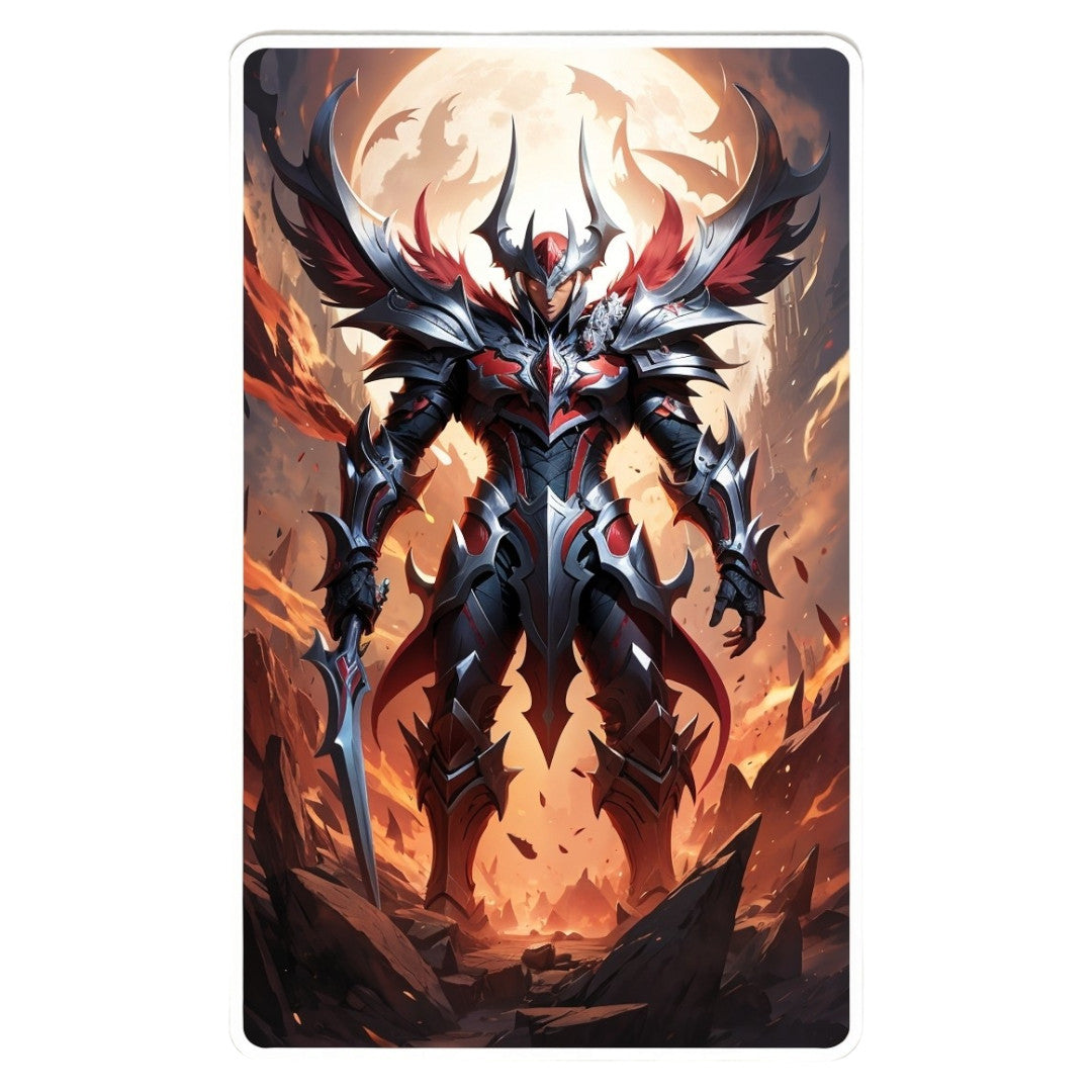 Set 3 bucati, Sticker decorativ, Aatrox cu sabie, Rezistent la apa, NO1983, 6 cm, Multicolor