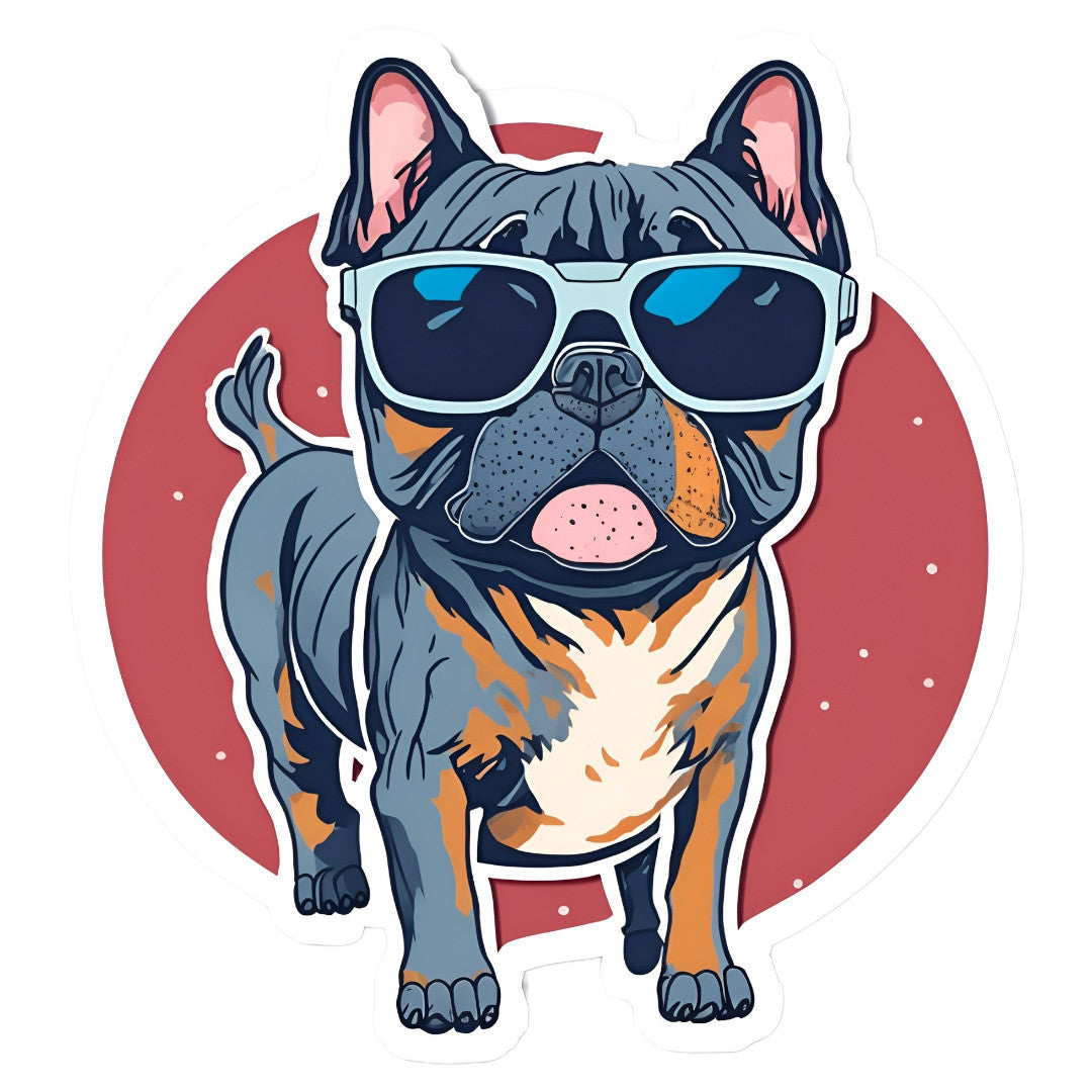 Set 3 bucati, Sticker decorativ, American Bully, Rezistent la apa, NO1874, 6 cm, Multicolor