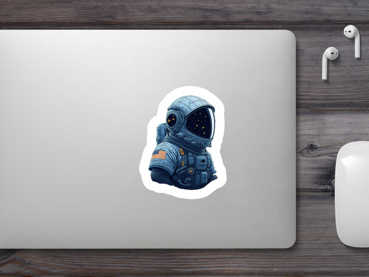 Set 3 bucati, Sticker decorativ, Astronaut cu stelute, Rezistent la apa, NO1638, 6 cm, Multicolor