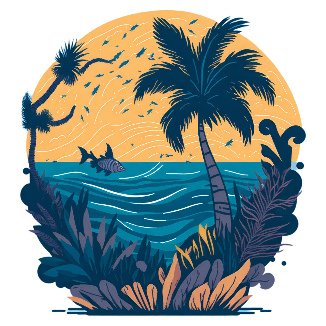 Set 3 bucati, Sticker decorativ, Atlantic, Rezistent la apa, NO1553, 6 cm, Multicolor