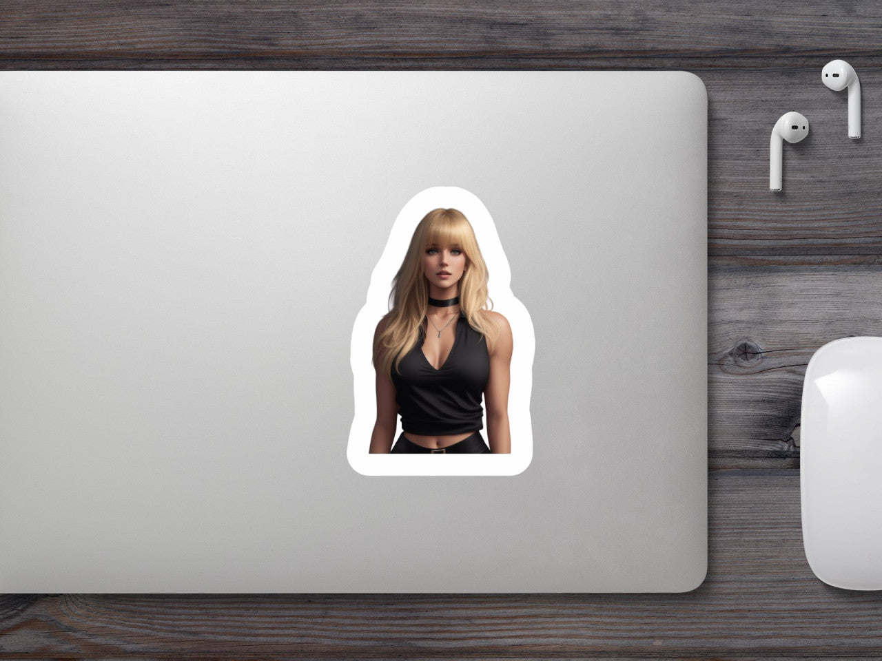 Set 3 bucati, Sticker decorativ, Blonda cu bust, Rezistent la apa, NO1721, 6 cm, Multicolor