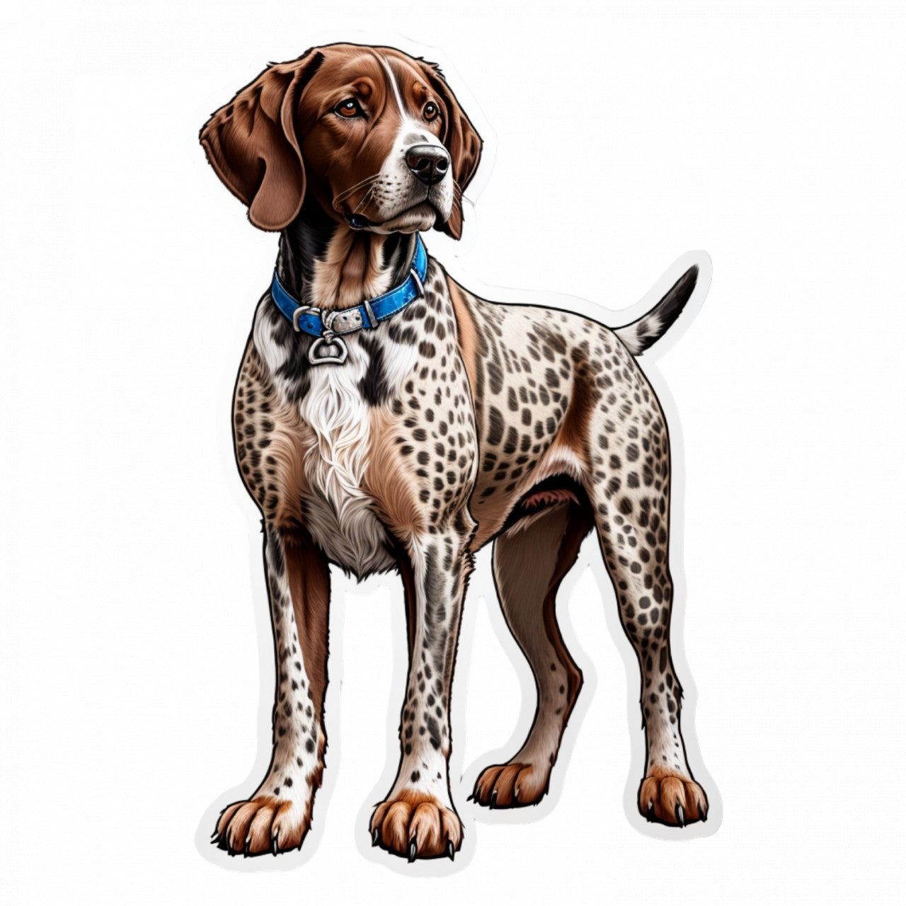 Set 3 bucati, Sticker decorativ, Brac german cu medalion, Rezistent la apa, NO616, 6 cm, Multicolor