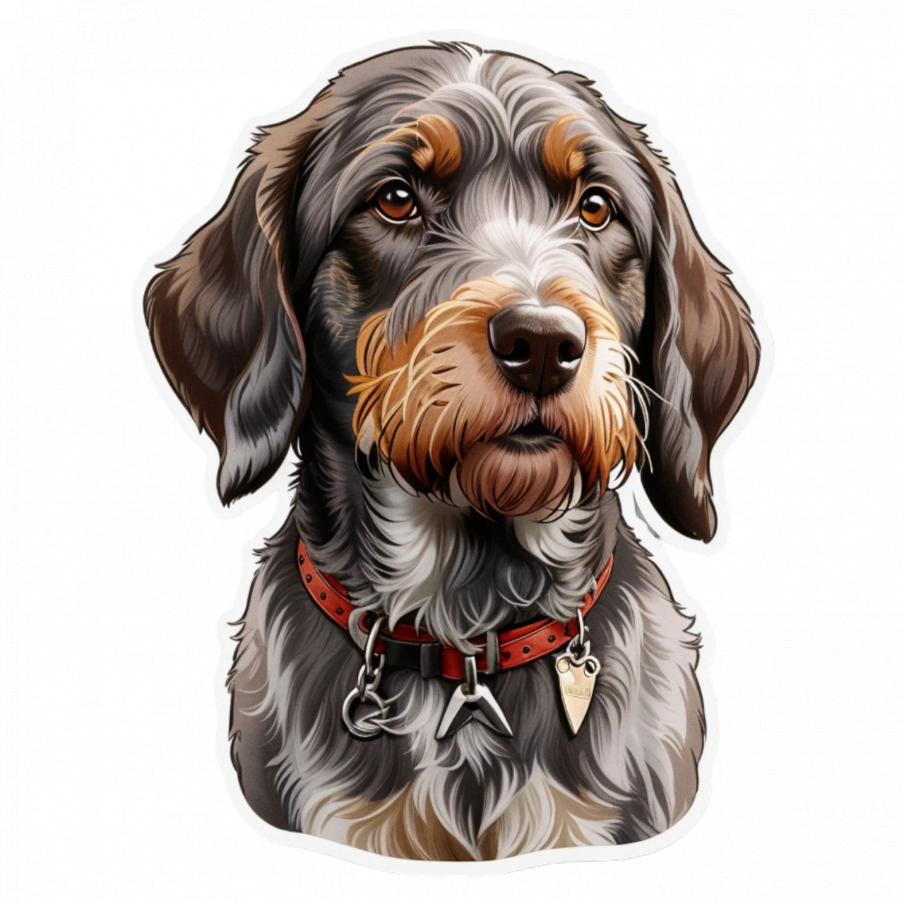 Set 3 bucati, Sticker decorativ, Brac german cu pas sarmos, Rezistent la apa, NO619, 6 cm, Multicolor