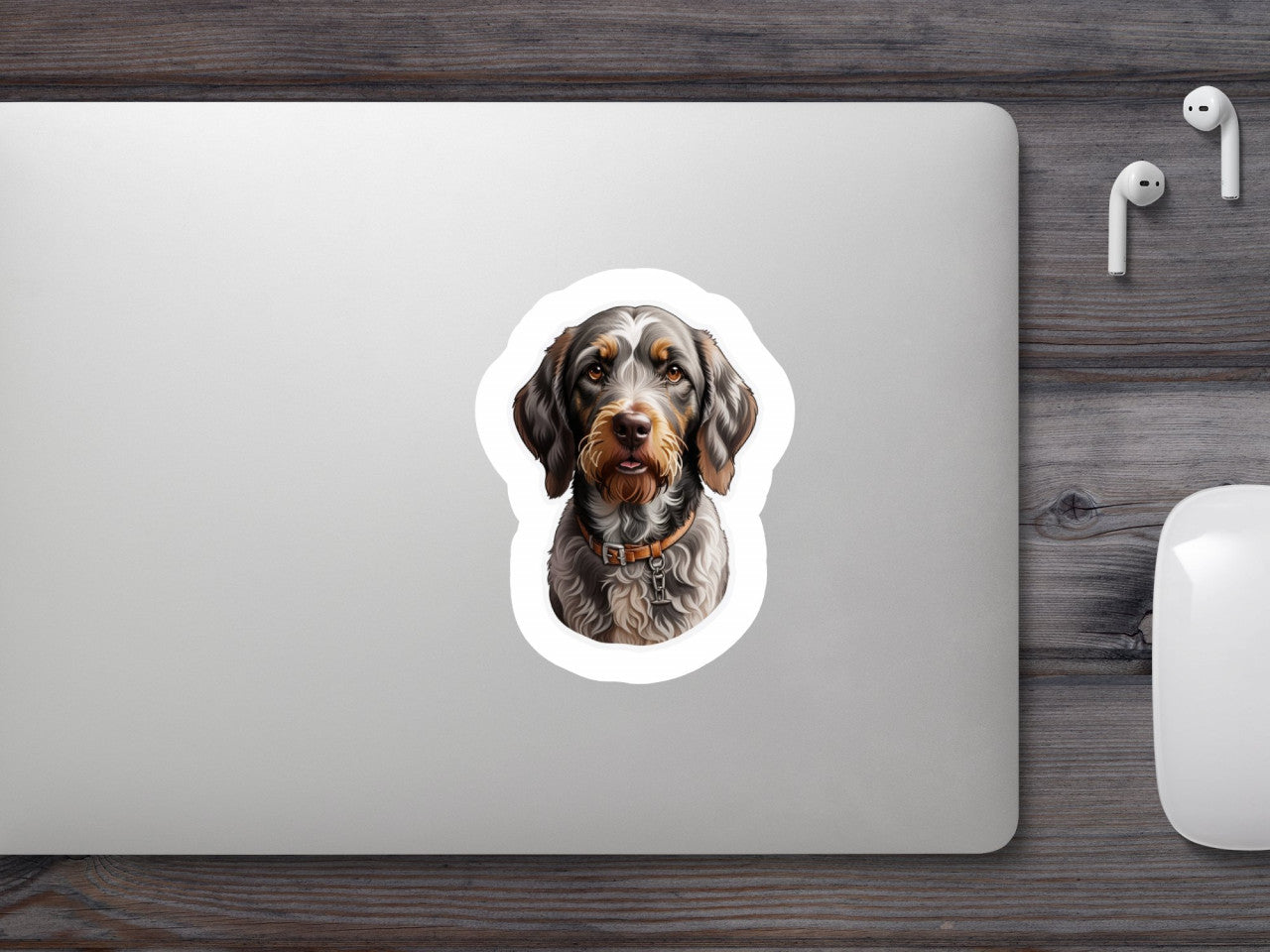 Set 3 bucati, Sticker decorativ, Brac german cu pas sarmos, Rezistent la apa, NO618, 6 cm, Multicolor