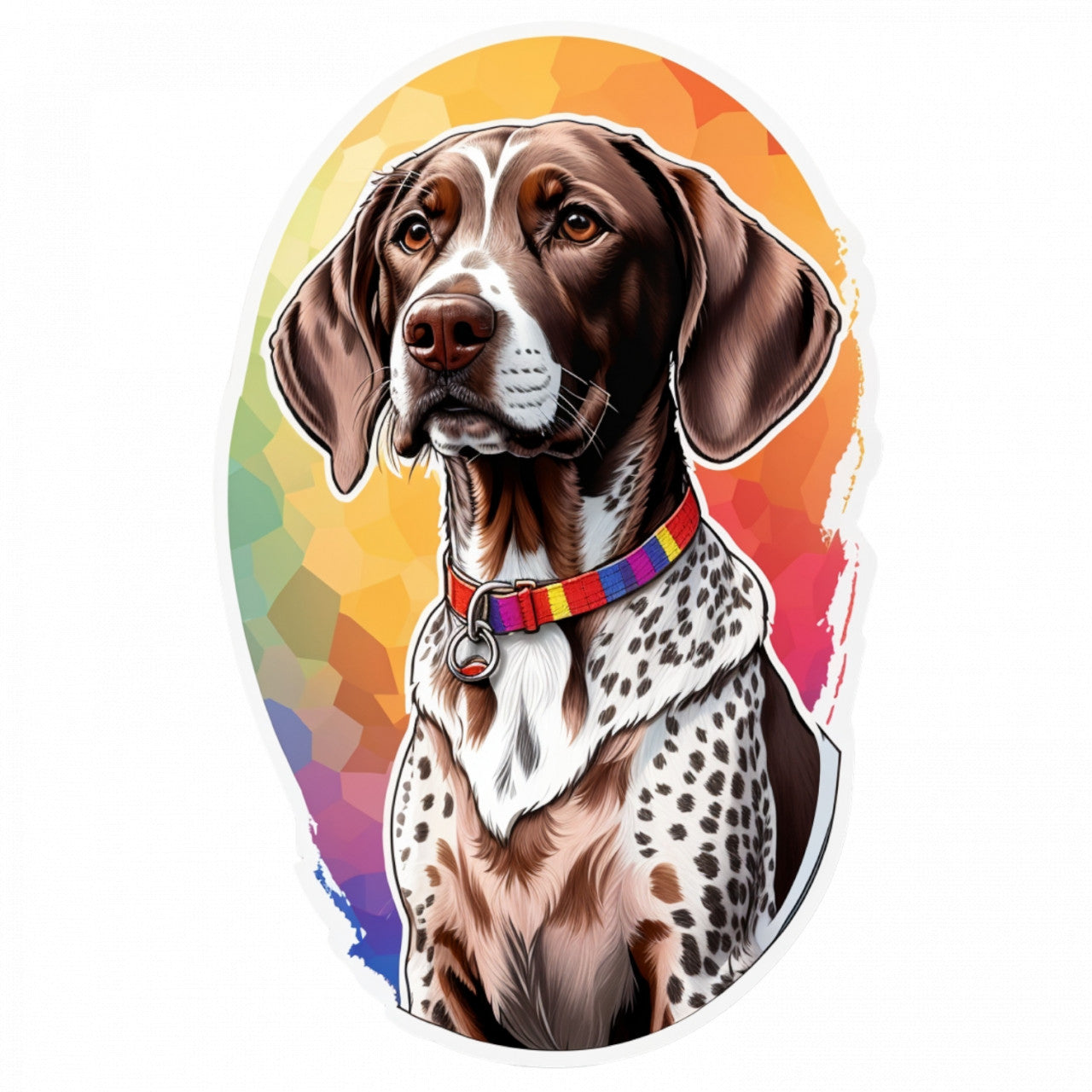 Set 3 bucati, Sticker decorativ, Brac german cu zgarda, Rezistent la apa, NO613, 6 cm, Multicolor