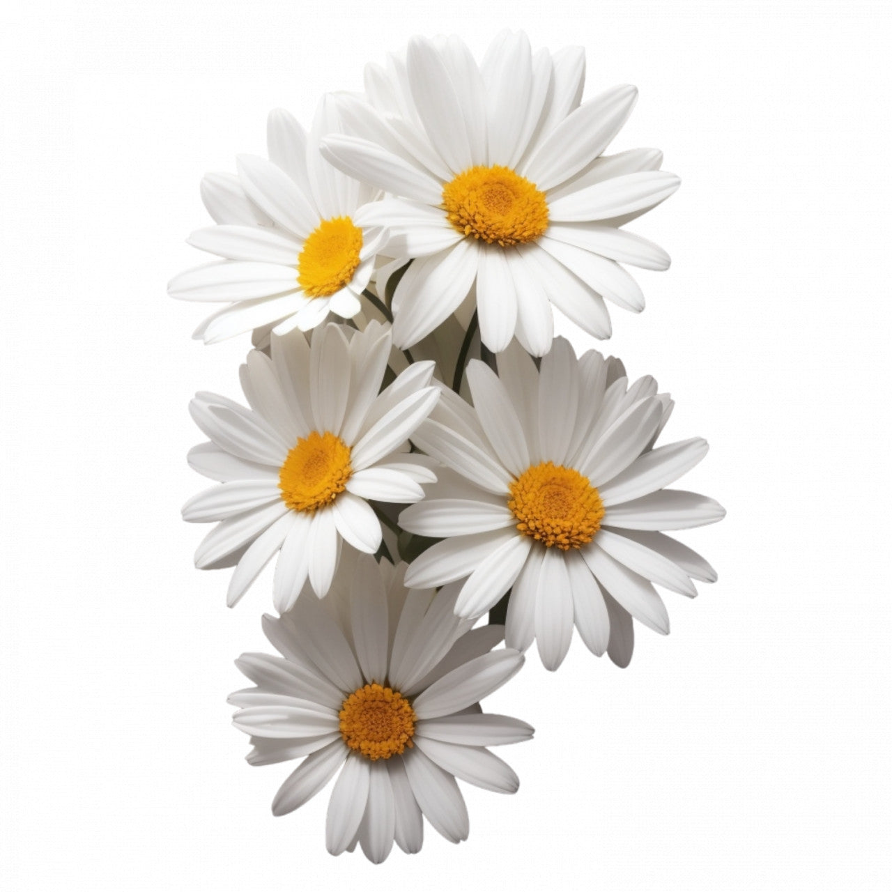 Set 3 bucati, Sticker decorativ, Buchet de Margarete, Rezistent la apa, NO453, 6 cm, Multicolor