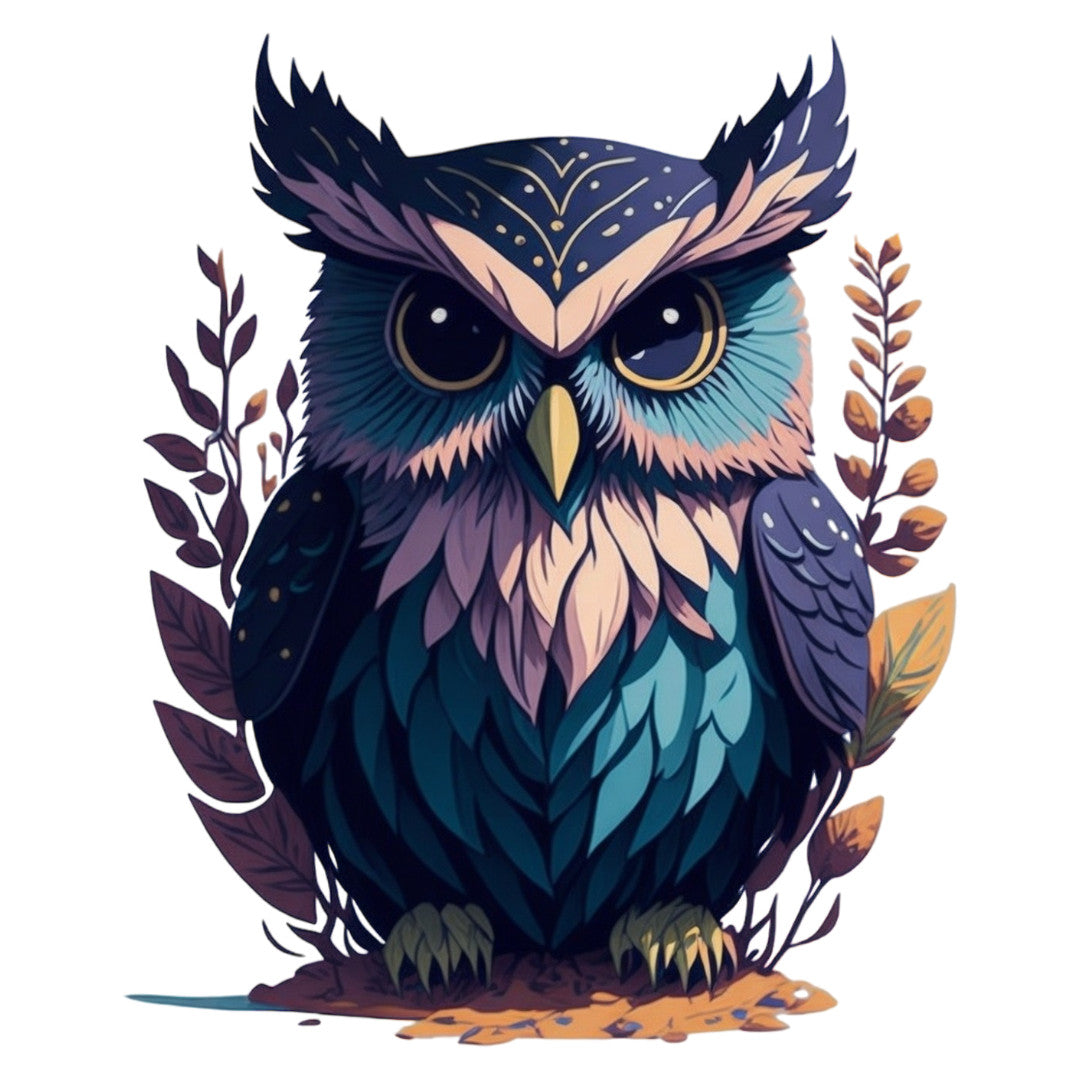 Set 3 bucati, Sticker decorativ, Bufnita poznasa, Rezistent la apa, NO1506, 6 cm, Multicolor