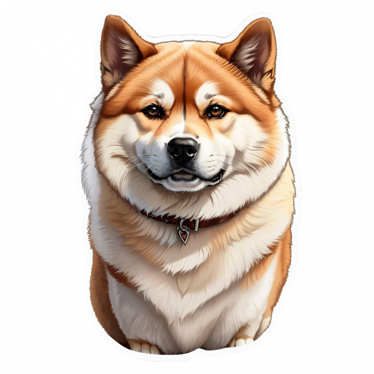 Set 3 bucati, Sticker decorativ, Caine Akita Inu cu zgarda, Rezistent la apa, NO223, 6 cm, Multicolor