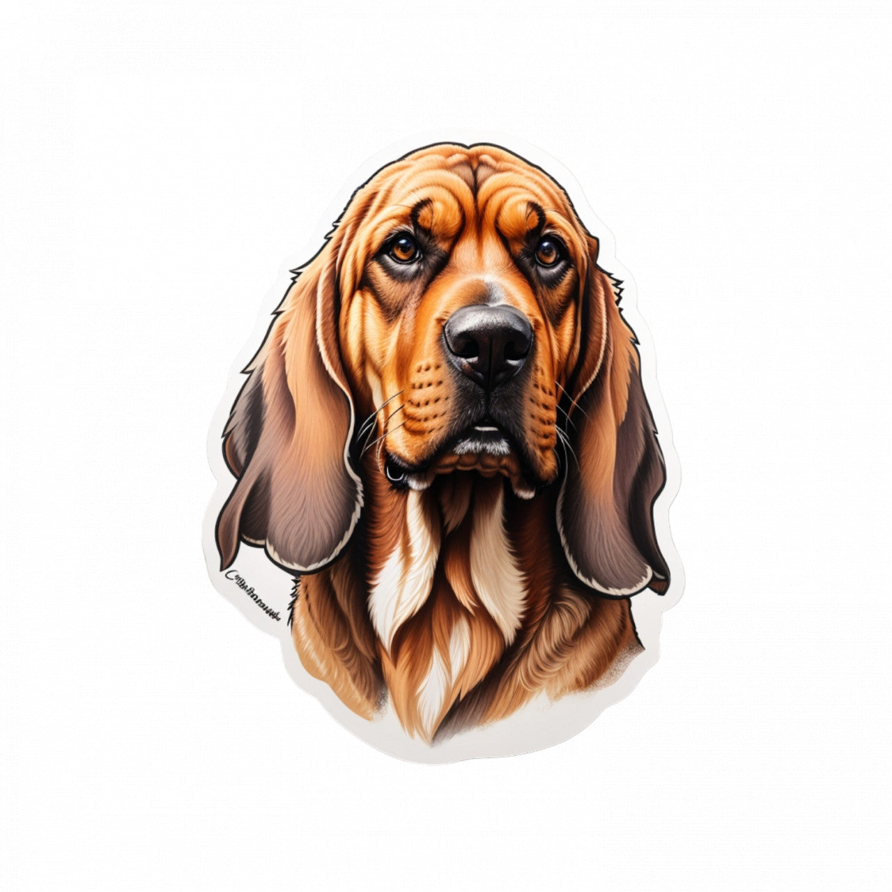 Set 3 bucati, Sticker decorativ, Caine Bloodhound, Rezistent la apa, NO13, 6 cm, Multicolor