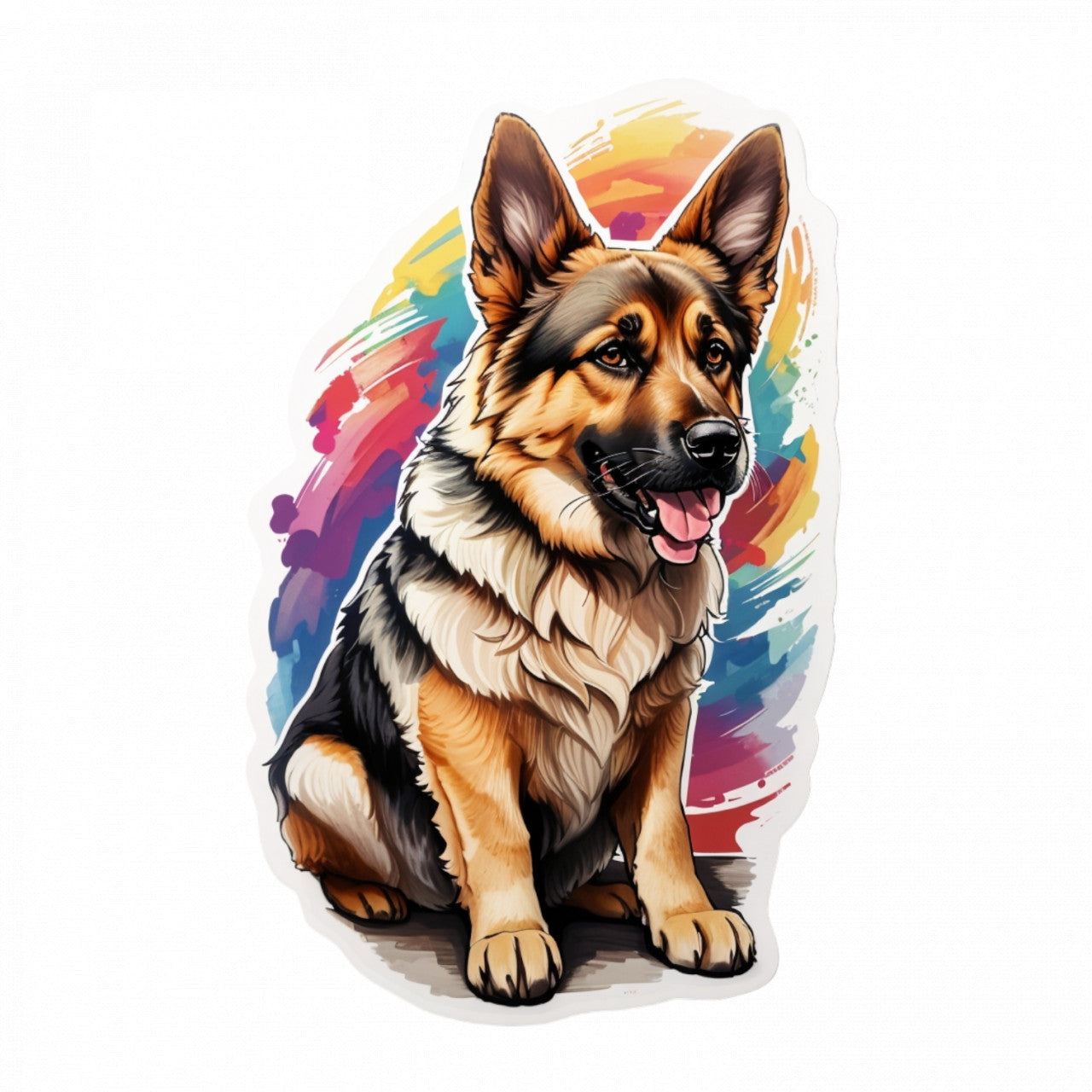 Set 3 bucati, Sticker decorativ, Caine ciobanesc german, Rezistent la apa, NO605, 6 cm, Multicolor