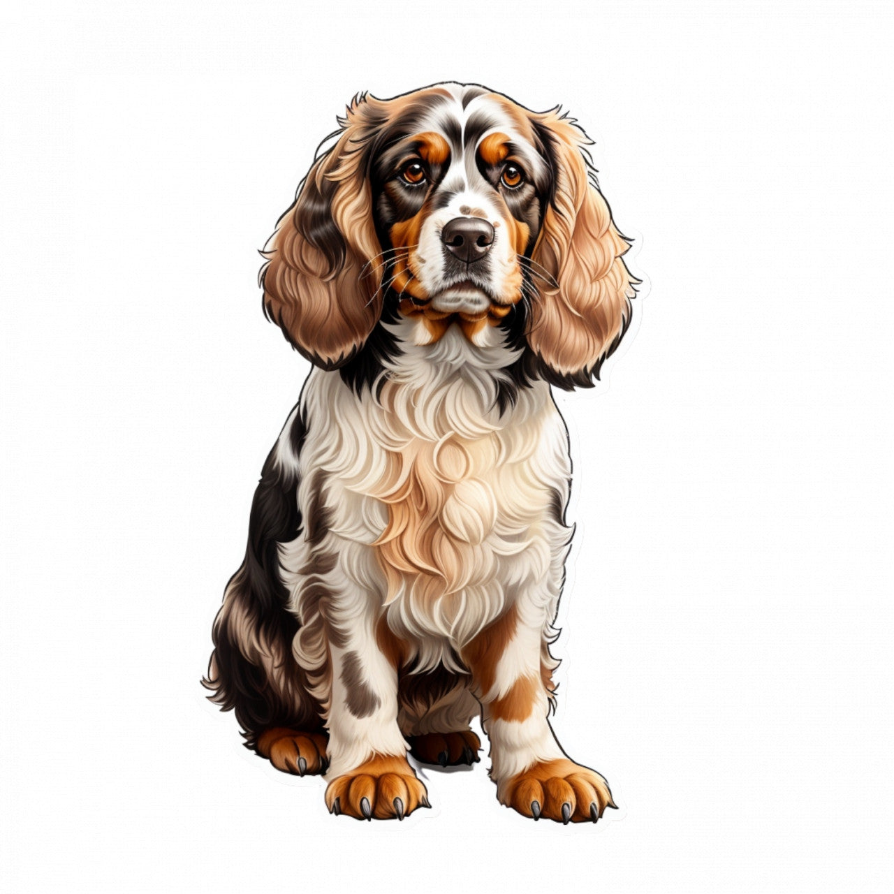 Set 3 bucati, Sticker decorativ, Caine cocker spaniel, Rezistent la apa, NO510, 6 cm, Multicolor