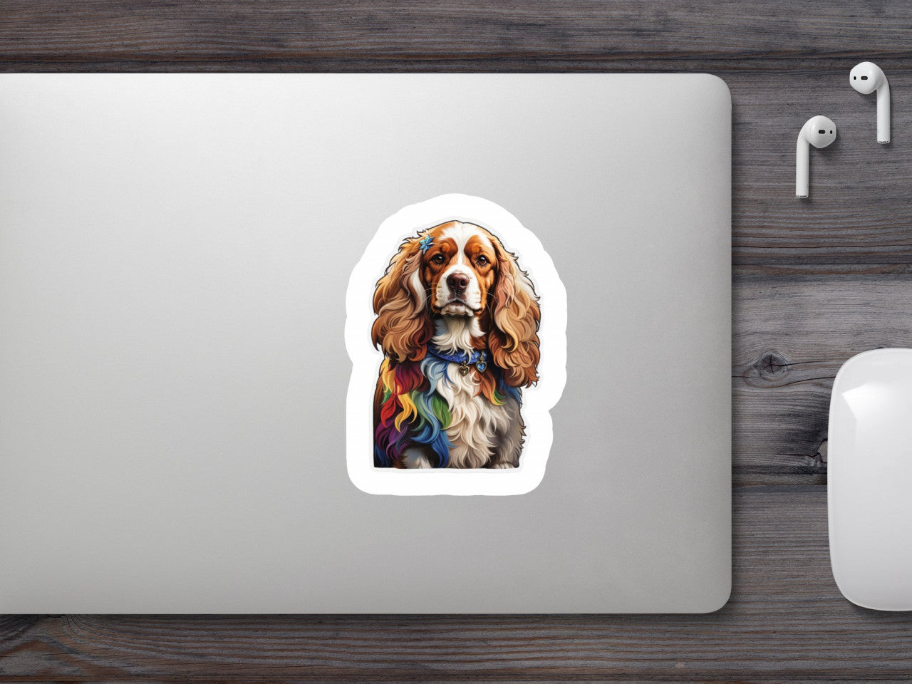 Set 3 bucati, Sticker decorativ, Caine Cocker spaniel, Rezistent la apa, NO391, 6 cm, Multicolor