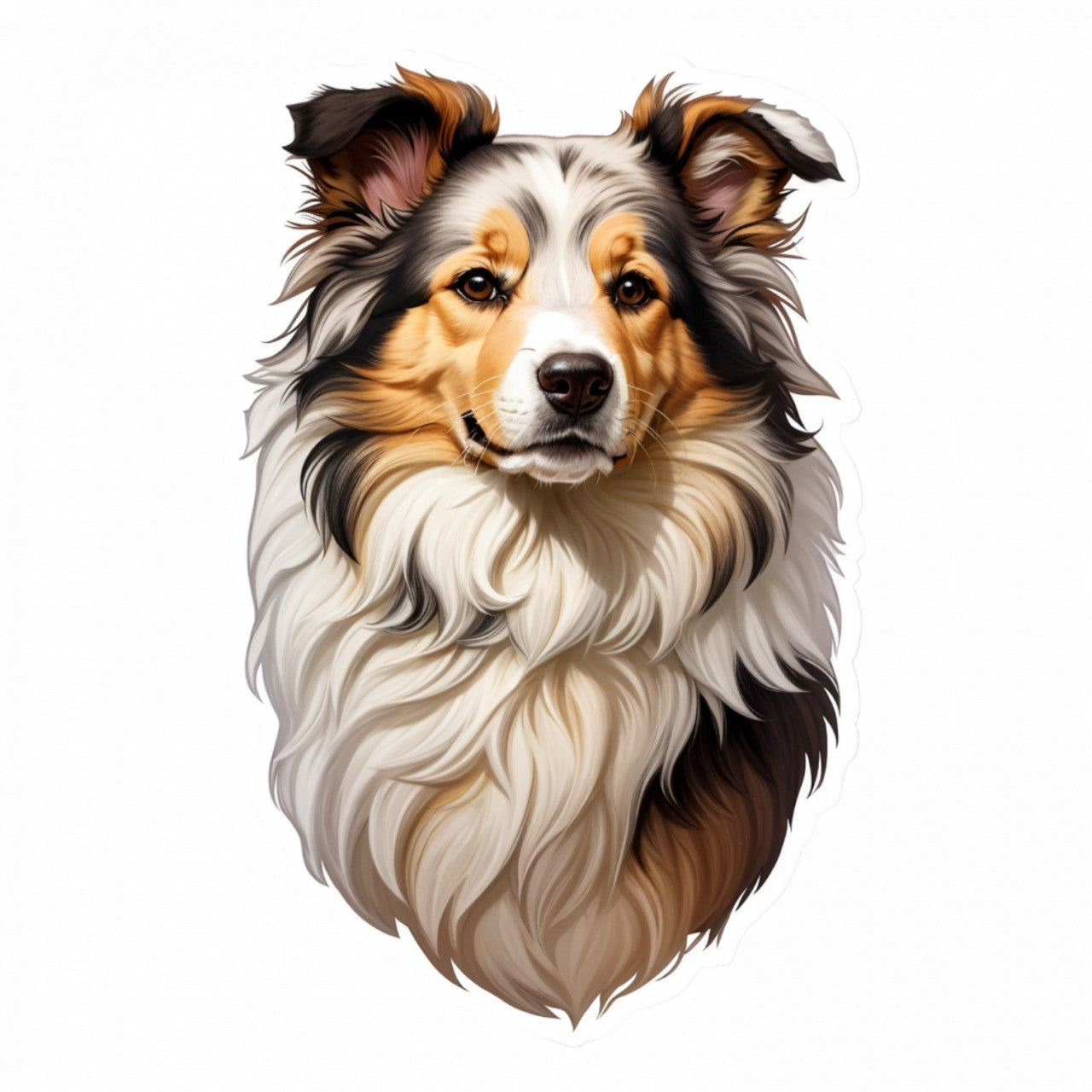 Set 3 bucati, Sticker decorativ, Caine Collie, Rezistent la apa, NO396, 6 cm, Multicolor