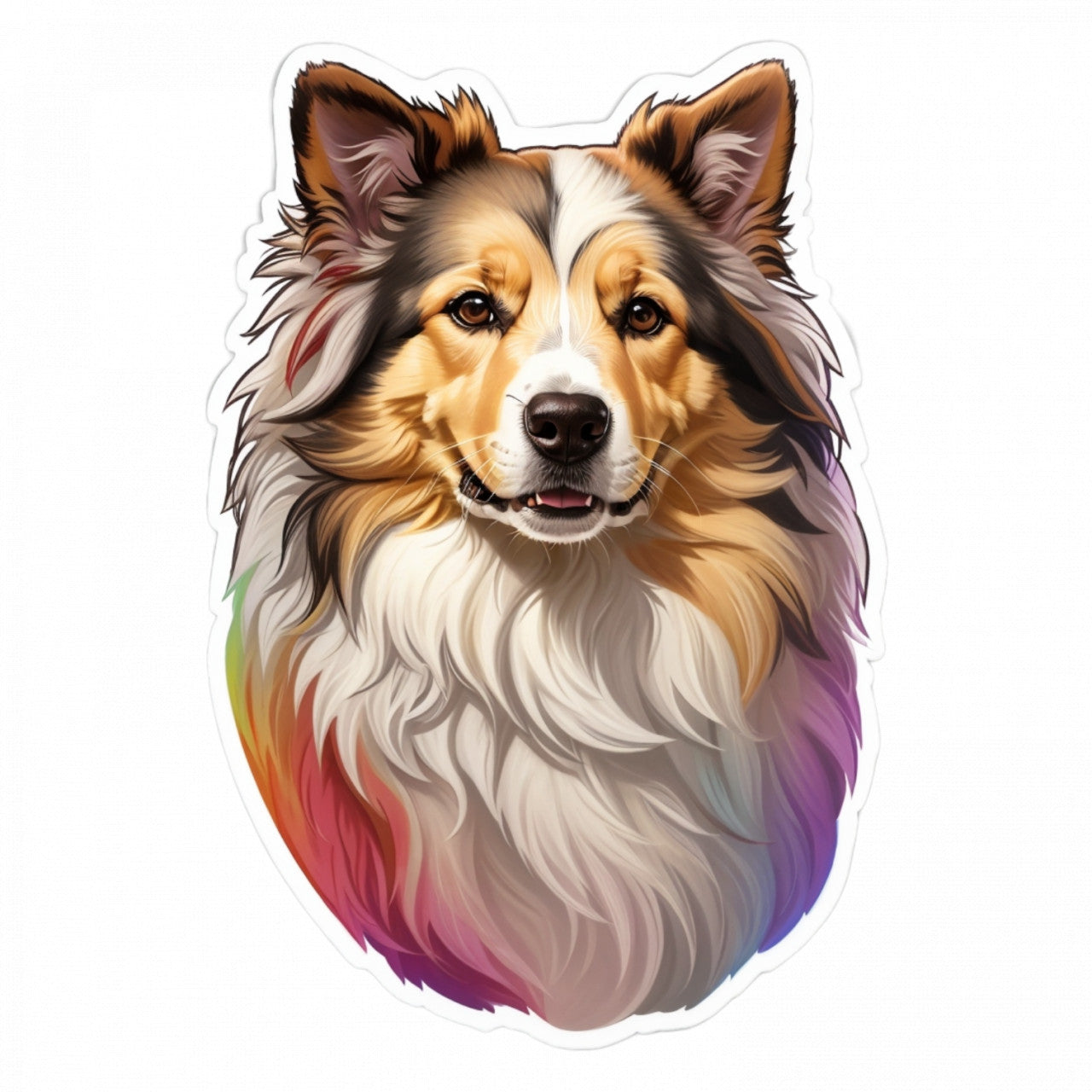 Set 3 bucati, Sticker decorativ, Caine Collie, Rezistent la apa, NO397, 6 cm, Multicolor